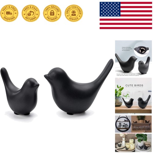 Modern black bird statues - modern,
