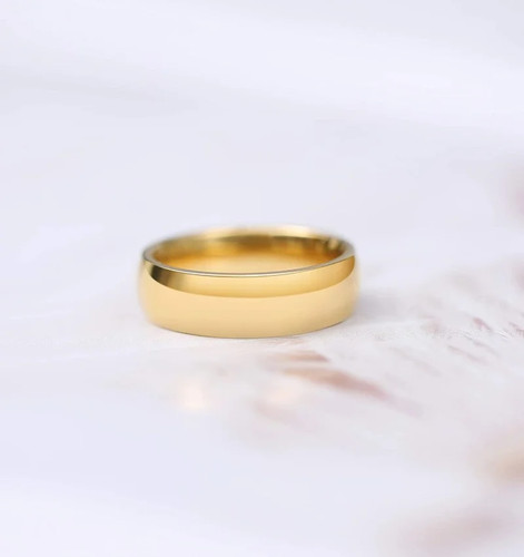 Titanium dome ring 6mm - ring, gold