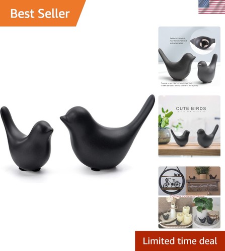 Modern black bird - black, figurines